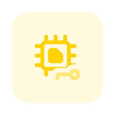 Şifreleme için kilit özelliği olan mikroçip.