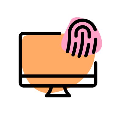 Masaüstüne yerleştirilmiş parmak izi kilit sistemi.