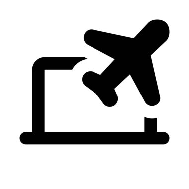 Dizüstü bilgisayarla uçuş biletleri..