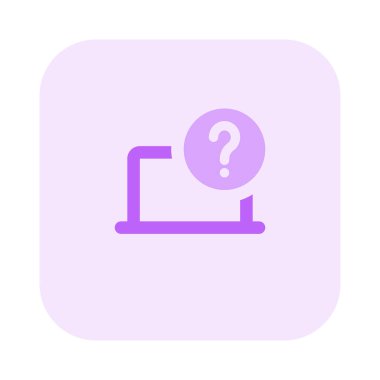 Bilgisayarda soruşturmalar için bir soru işareti gösterilir.