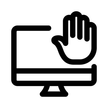 Masaüstü işlemini durdurmak için kullanıcı eli.