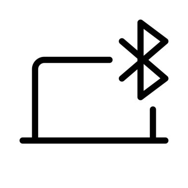 Kablosuz bağlantı için bluetooth bağlantısı olan dizüstü bilgisayar.