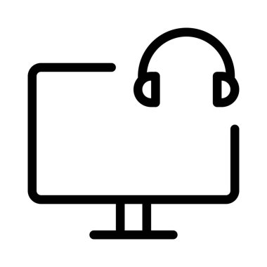 Premium ses kalitesi için kulaklıklı masaüstü.