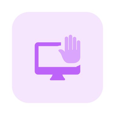 Masaüstü işlemini durdurmak için kullanıcı eli.