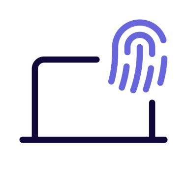 Güvenlik için kullanılan dizüstü bilgisayardaki parmak izleri özelliği.