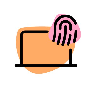 Güvenlik için kullanılan dizüstü bilgisayardaki parmak izleri özelliği.