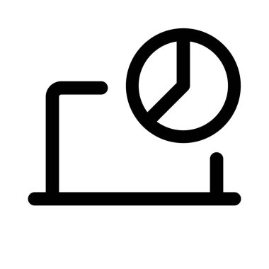 Veriler için dizüstü bilgisayarda pasta grafiği.