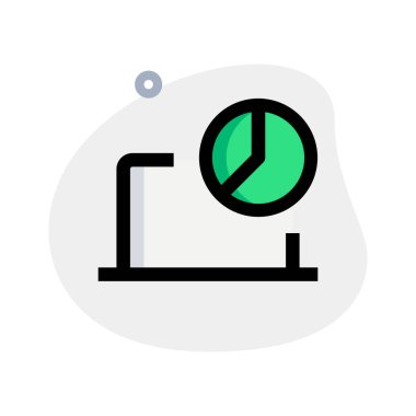 Veriler için dizüstü bilgisayarda pasta grafiği.