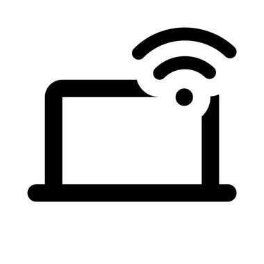 Laptop internete Wi-Fi ağıyla bağlanır.