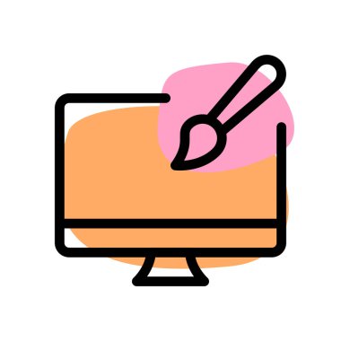 Masaüstü bilgisayarı kullanılarak dijital sanat çalışması üretiliyor.