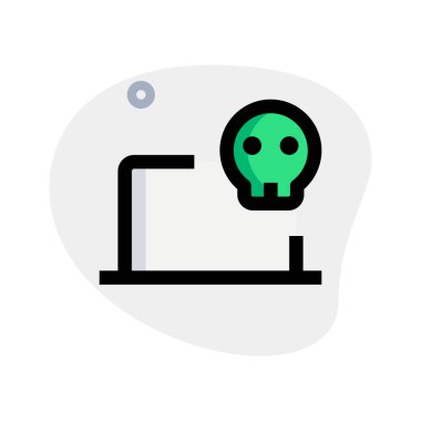 İşlevsiz hale getirilmiş ve şu anda kullanılamayan dizüstü bilgisayar.