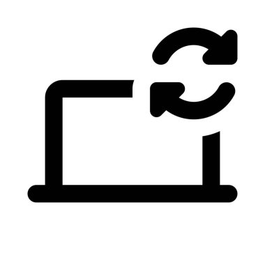 Bir süreci tekrarlamak için dizüstü bilgisayar simgesi görüntüler.