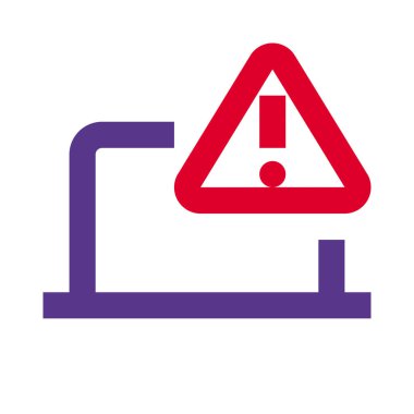 Potansiyel sorunlar için dizüstü bilgisayarda uyarı uyarısı.