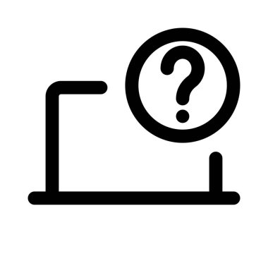 Bilgisayarda soruşturmalar için bir soru işareti gösterilir.