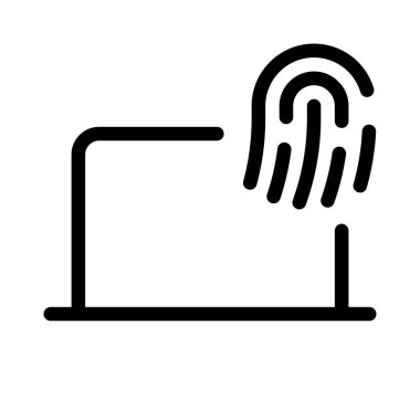 Güvenlik için kullanılan dizüstü bilgisayardaki parmak izleri özelliği.