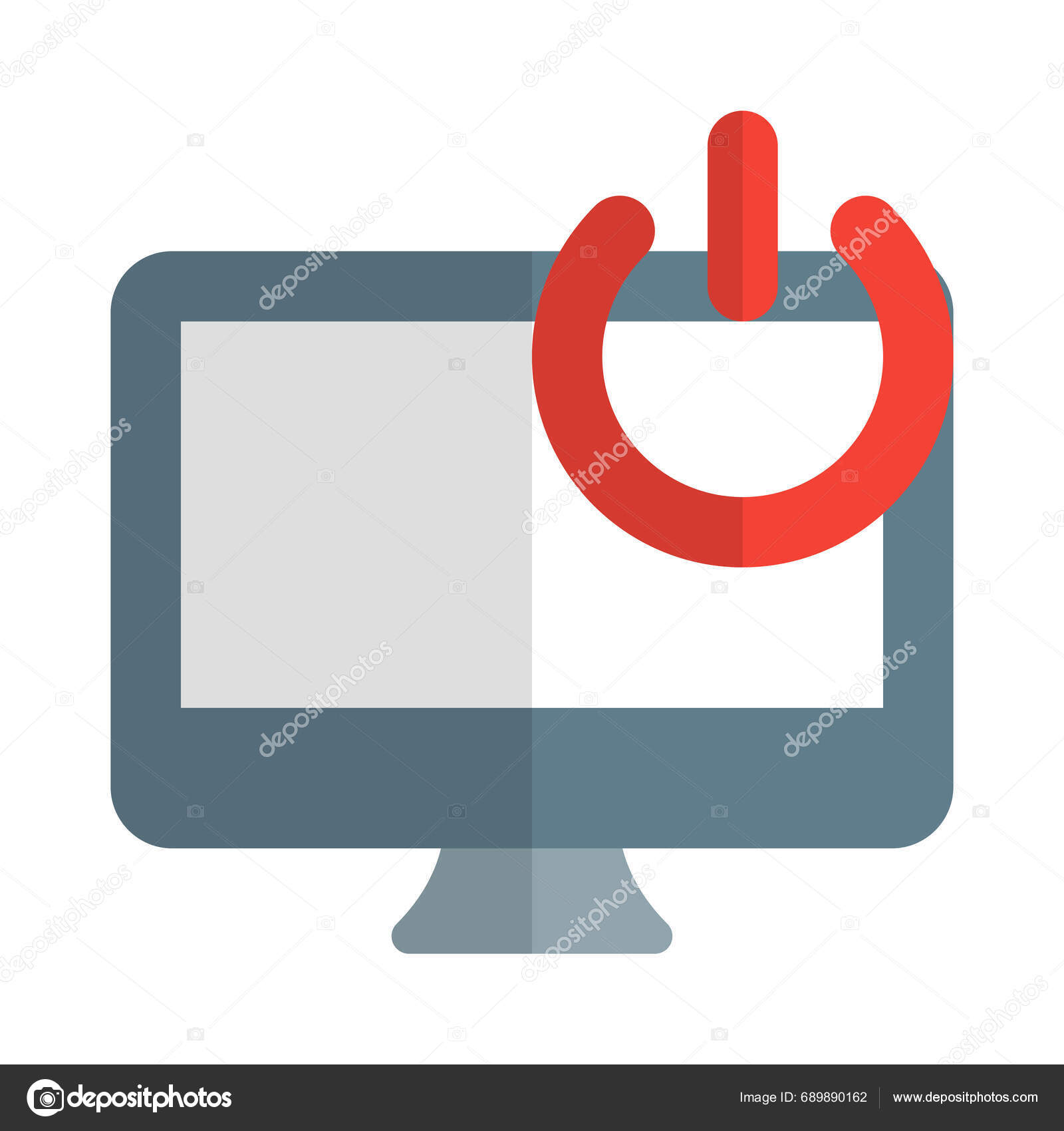 Desktop Power Button Manages Computer Stock Vector by ©get4net 689890162