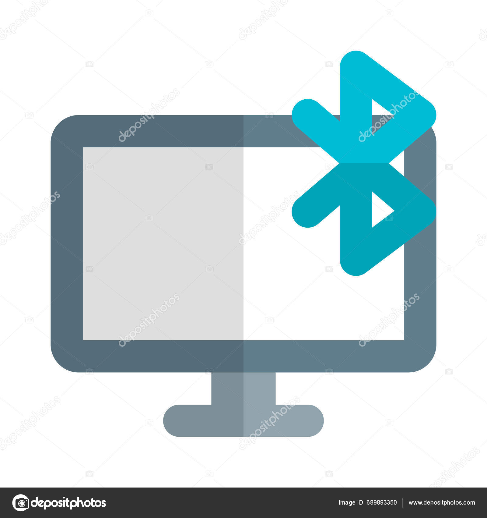 Bluetooth Connectivity Status Displayed Monitor Screen Stock Vector by