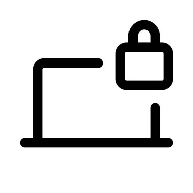 Dahili kilit mekanizması olan güvenli dizüstü bilgisayar.