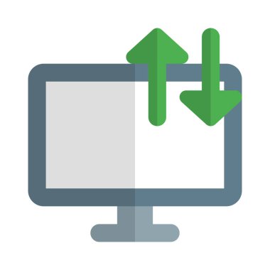 Veri transferi için bir masaüstü bilgisayarı kullanılır.