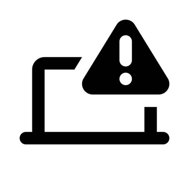 Potansiyel sorunlar için dizüstü bilgisayarda uyarı uyarısı.