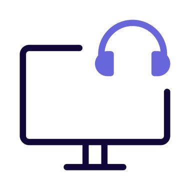 Premium ses kalitesi için kulaklıklı masaüstü.