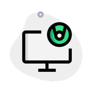 Video aramaları için entegre bir kamera ile izleyici.