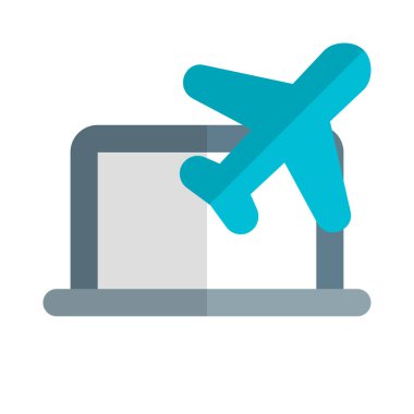 Dizüstü bilgisayarla uçuş biletleri..