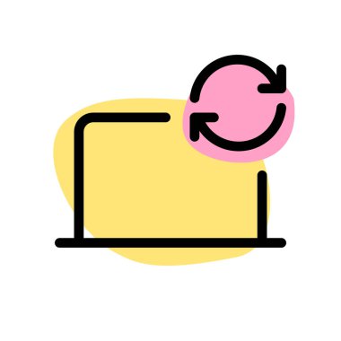 Bir süreci tekrarlamak için dizüstü bilgisayar simgesi görüntüler.