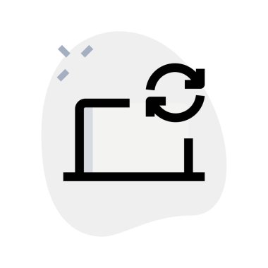 Bir süreci tekrarlamak için dizüstü bilgisayar simgesi görüntüler.