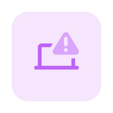 Potansiyel sorunlar için dizüstü bilgisayarda uyarı uyarısı.