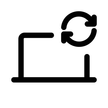 Bir süreci tekrarlamak için dizüstü bilgisayar simgesi görüntüler.