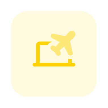 Dizüstü bilgisayarla uçuş biletleri..