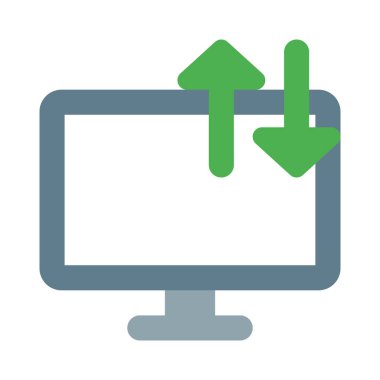 Veri transferi için bir masaüstü bilgisayarı kullanılır.