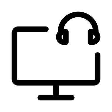 Premium ses kalitesi için kulaklıklı masaüstü.