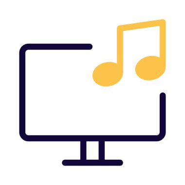 Müzik uygulaması ile donatılmış bir masaüstü.