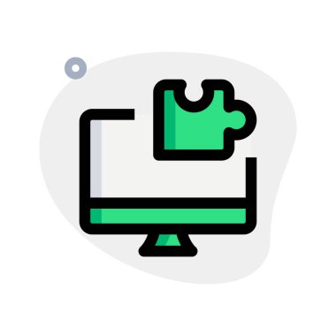 Masaüstüne kurulmuş dijital yapboz beyin oyunu.