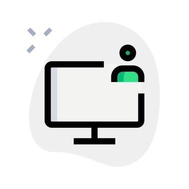 Görevler için monitörü etkin olarak kullanan kullanıcı.