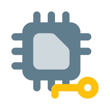 Şifreleme için kilit özelliği olan mikroçip.