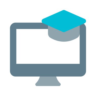 Çevrimiçi öğrenme için masaüstü bilgisayarı kullanılıyor.