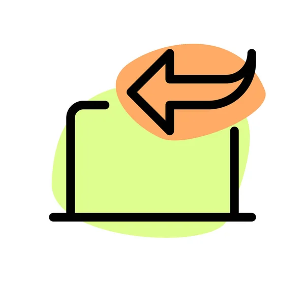 Ikona Ekranie Laptopa Wysyłania Odpowiedzi — Wektor stockowy