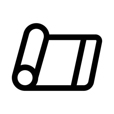 Yoga minderi beyaz arkaplanda izole bir şekilde yuvarlandı