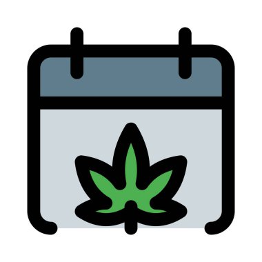 Kenevir ve takvim logosu beyaz bir arkaplanda izole edildi