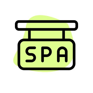 Asma Spa tabela tahtası beyaz arkaplanda izole edildi