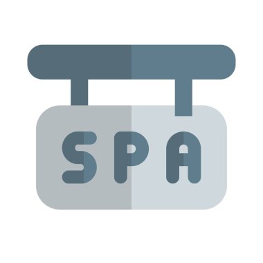 Asma Spa tabela tahtası beyaz arkaplanda izole edildi