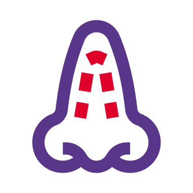 Burun düzeltme ameliyatı, beyaz arkaplanda izole edilmiş astarlama izleri