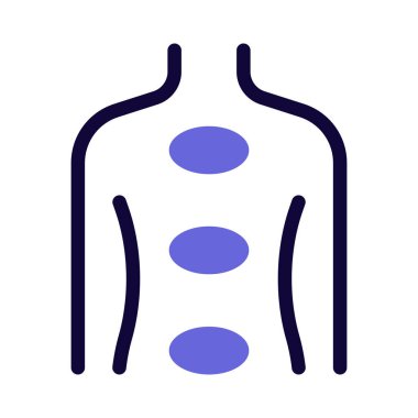 Gelişmiş iyileşme için bir kadının sırtına yerleştirilmiş taş.