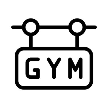 Beyaz arka planda asılı jimnastik tabelaları