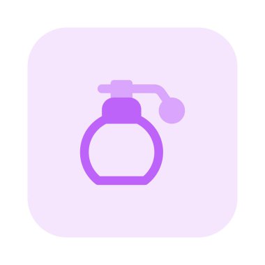 Beyaz arka planda izole edilmiş Retro parfüm şişesi