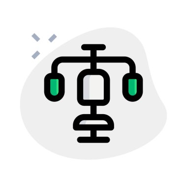 İstasyonda bulunan kelebek egzersiz ekipmanları