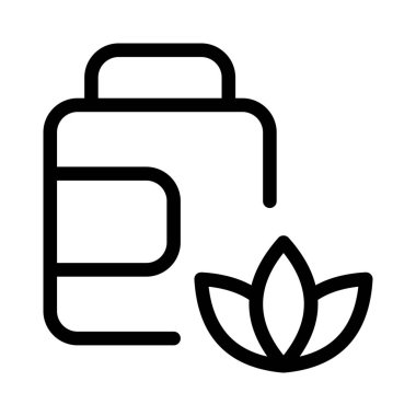 Bitkisel kaplıca ilaç şişesi beyaz arka planda izole edilmiş.